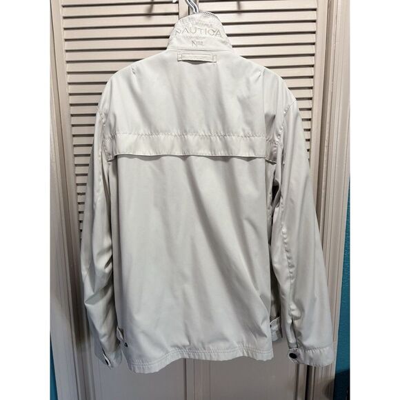 Nautica Sportswear Zip/Snap Up Jacket Beige Collared Lined Windbreaker Size XL - Picture 6 of 10